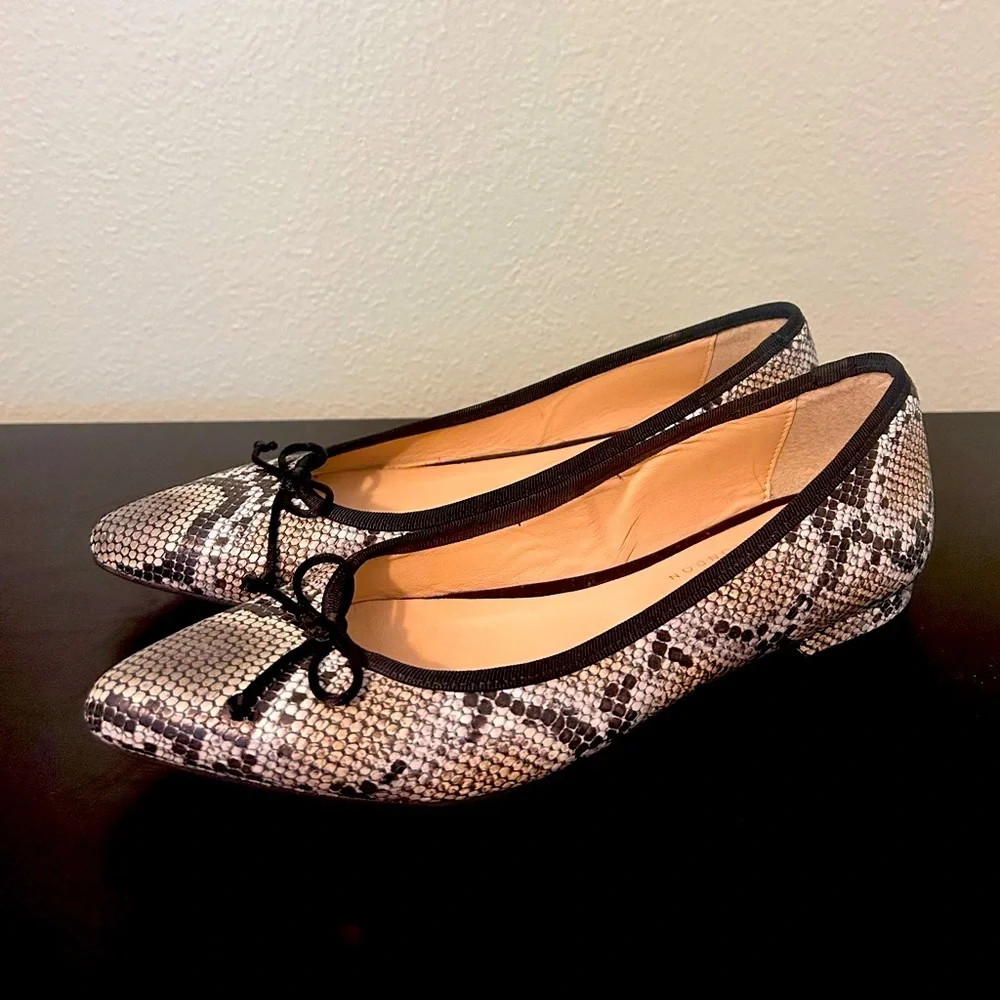 Excellent Condition French Sole Snakeskin Flats - 37.5 - Picture 3 of 8
